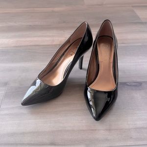 BCBG Black Patent Leather Heels Size 7W